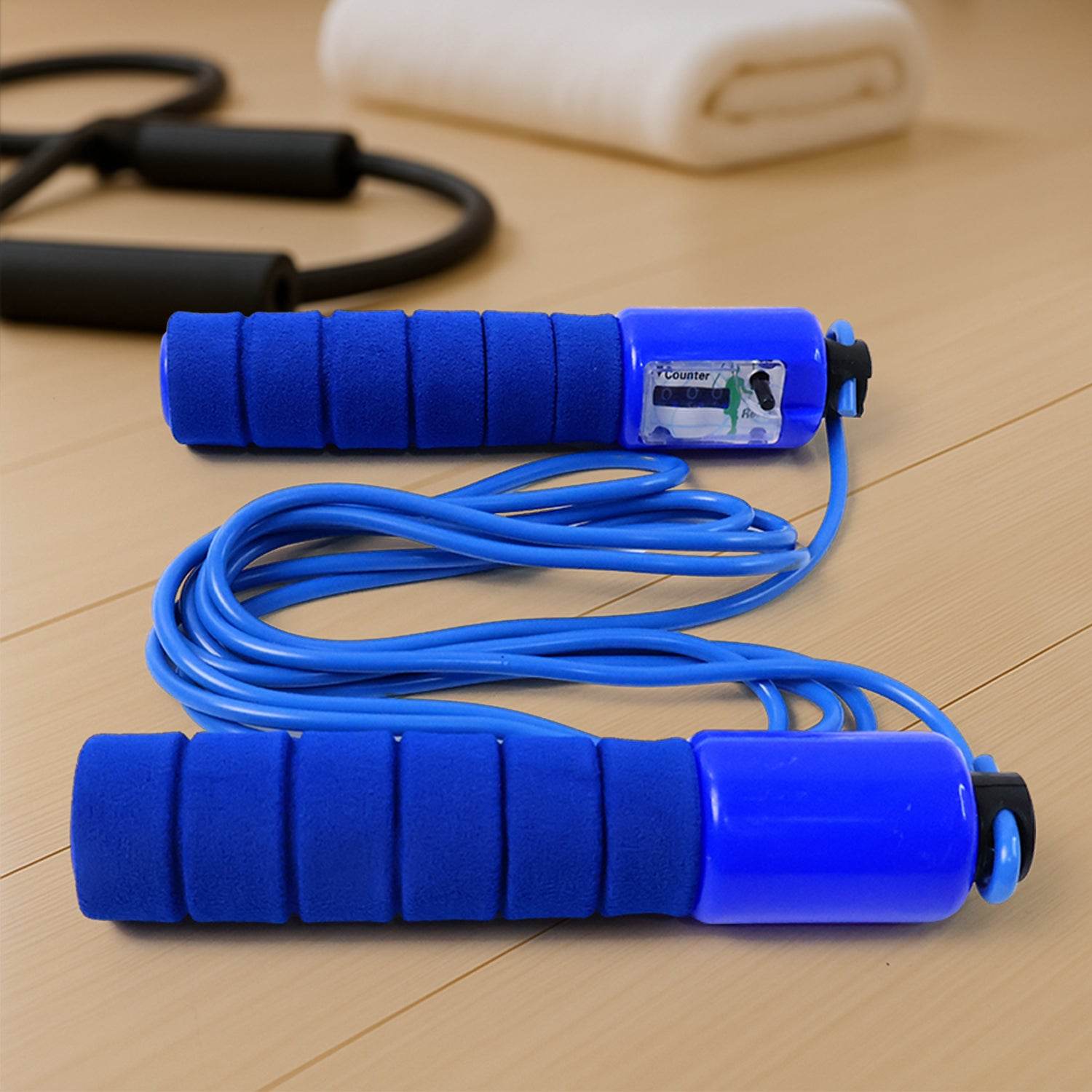 Adjustable Skipping Rope With Digital Jump Counter And Foam Grip Handles (1 Pc) - 9XShoppy