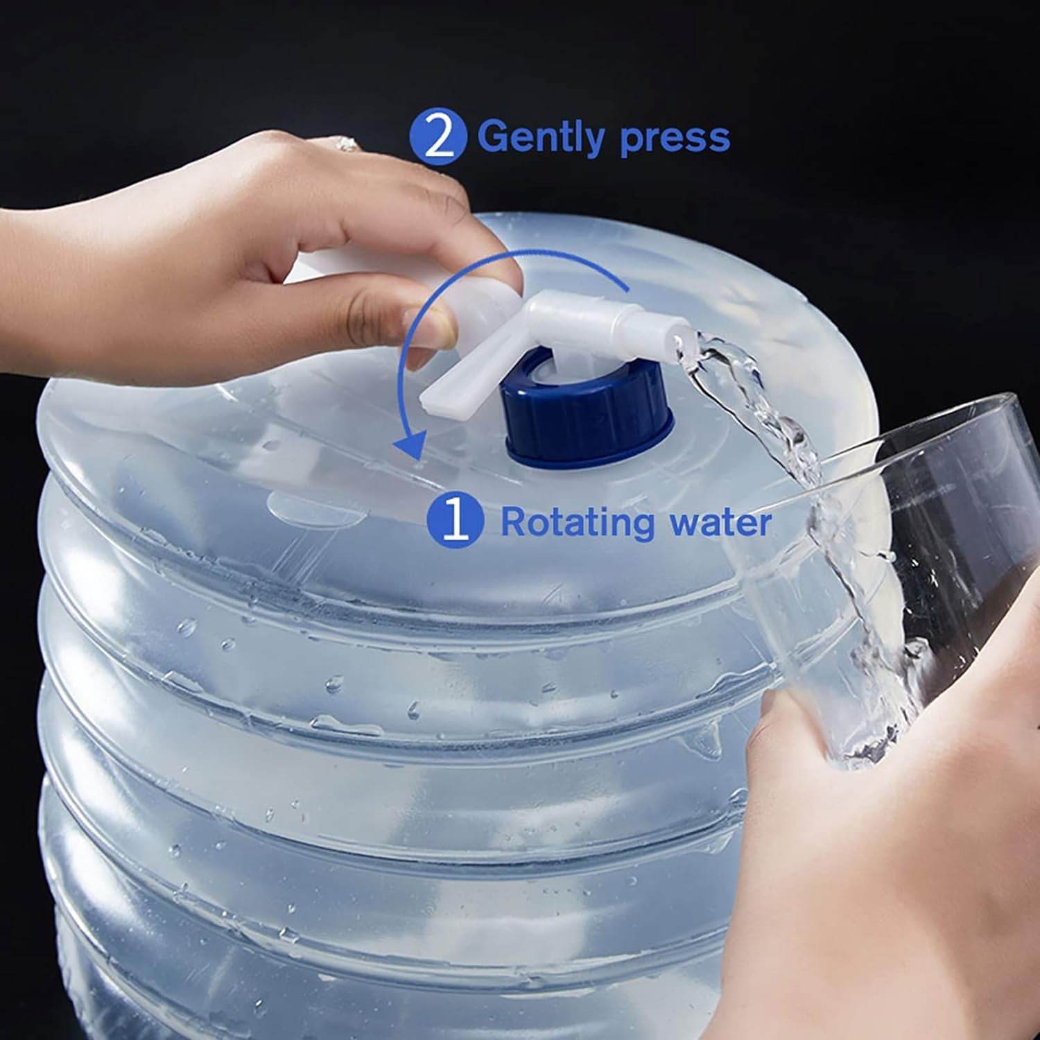 Outdoor Camping Collapsible Portable Water Container With Carry Handle Tap Valve Large Food Grade - 9XShoppy