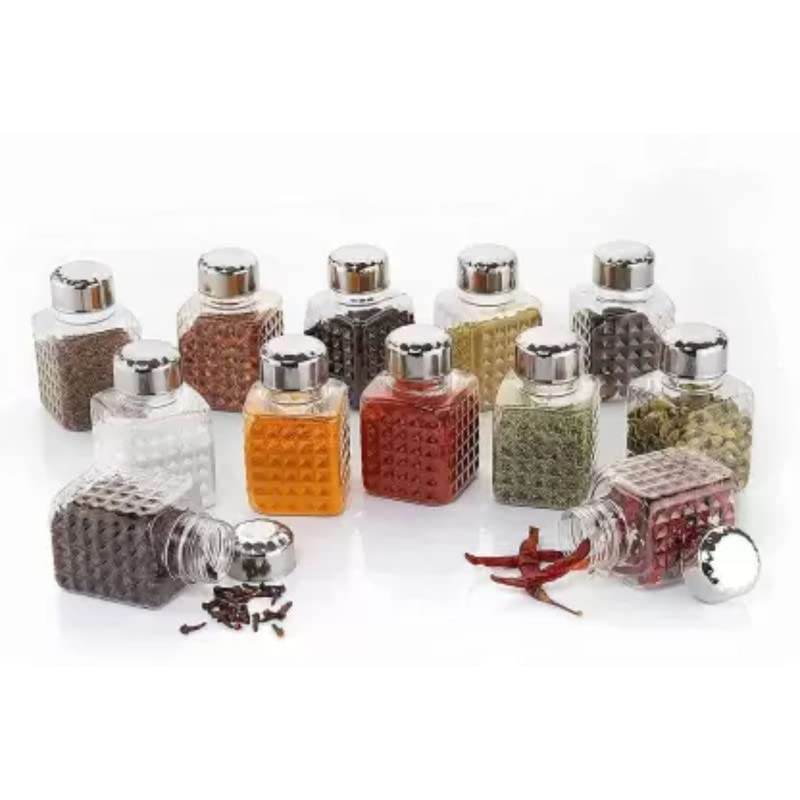 5504 All New Square 24 Bottle Design 360 Degree Revolving Spice Rack Container Condiment Pieces Set Square Small Container - 9XShoppy