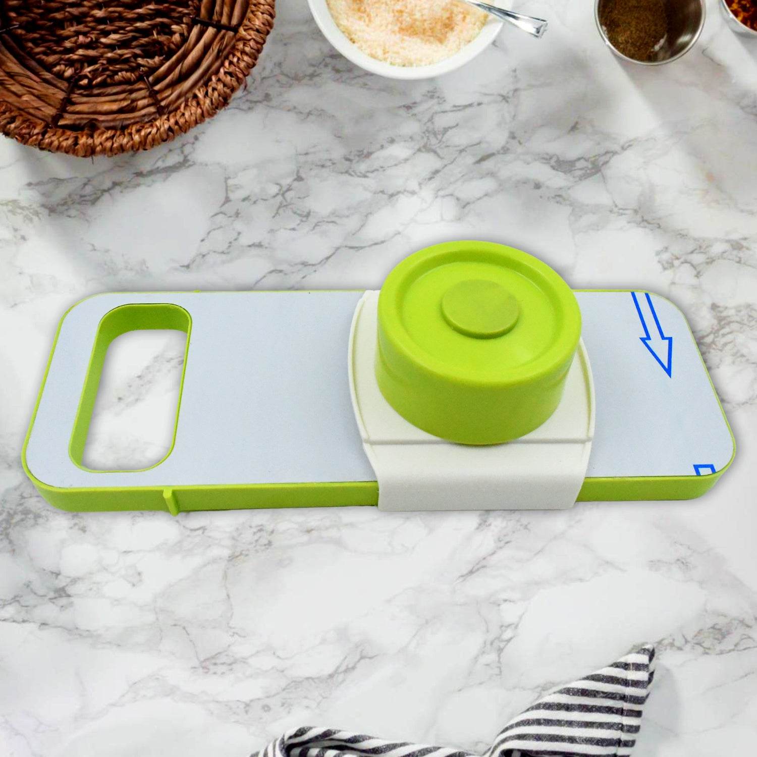 5842 Slicer For Kitchen 5 In 1 Foldable Vegetable Slicer Blade Potato Cutter Veggie Slicer Onion Slicer Julienne Grater With Protective Guards Stainless Steel Blade - 9XShoppy