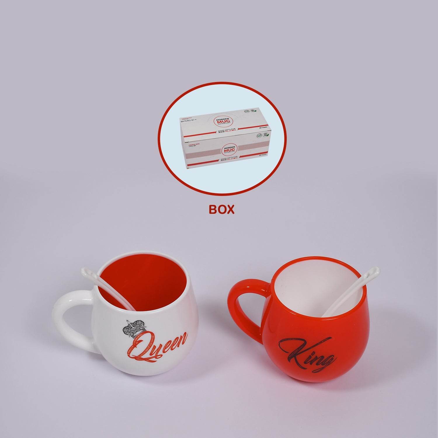 King Queen Printed Couple Matching Coffee tea Plastic Coffee Mug - 9XShoppy