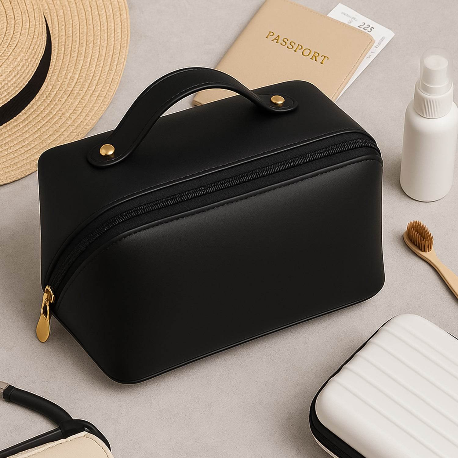 Premium Travel Makeup Toiletry Organizer Pouch With Zipper Handle(1 Pc) - 9XShoppy