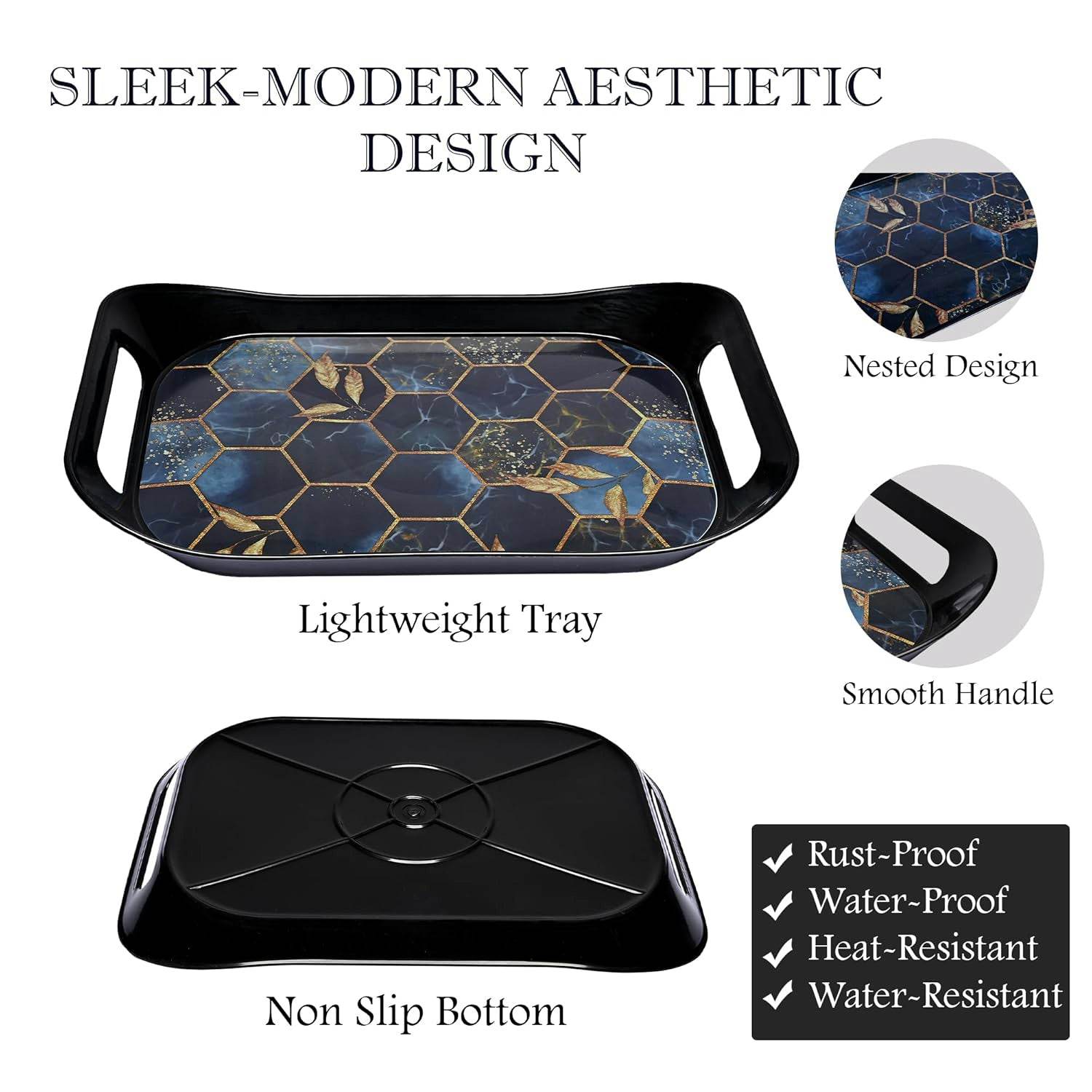 Premium Plastic Serving Tray (3 Pc) - 9XShoppy