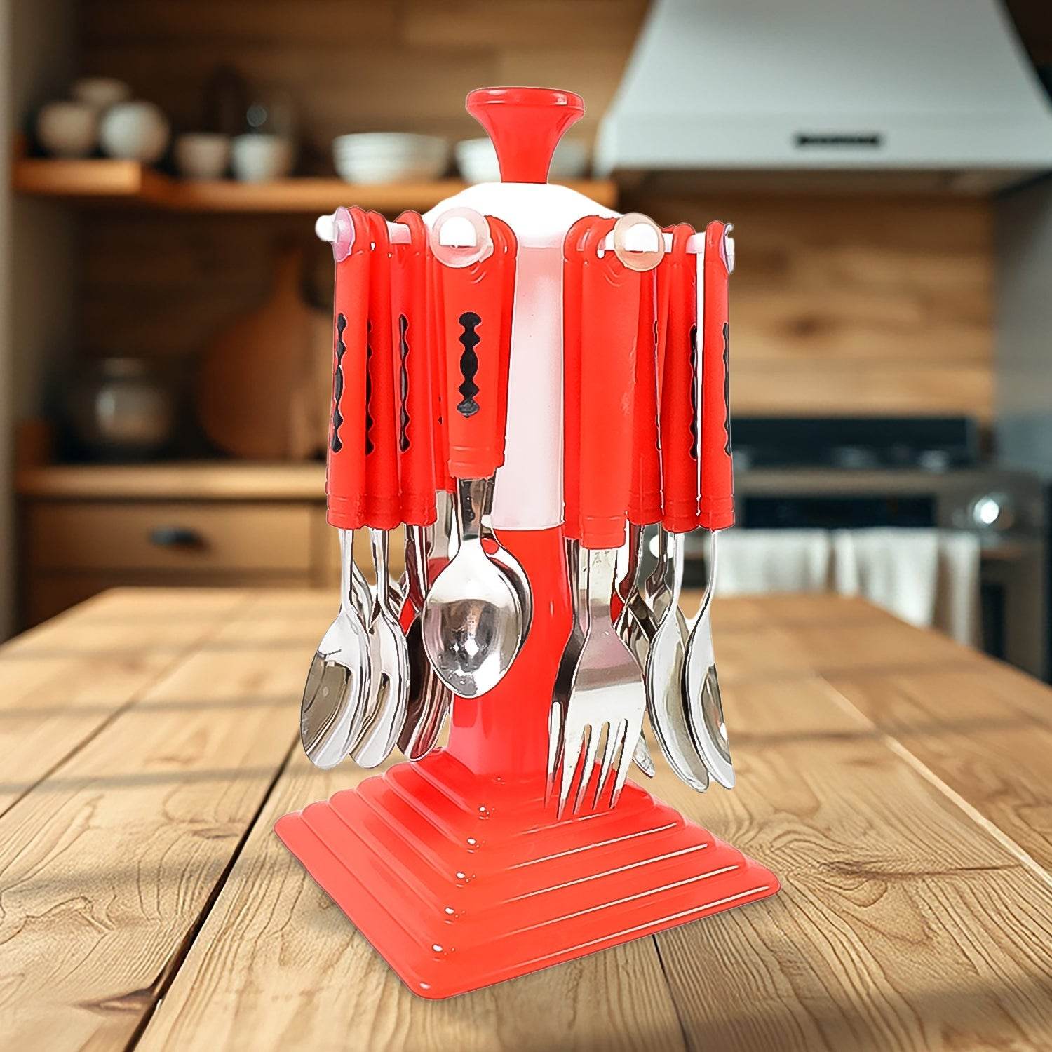 24 Piece Stainless Steel Premium Cutlery Set With Stand - 9XShoppy