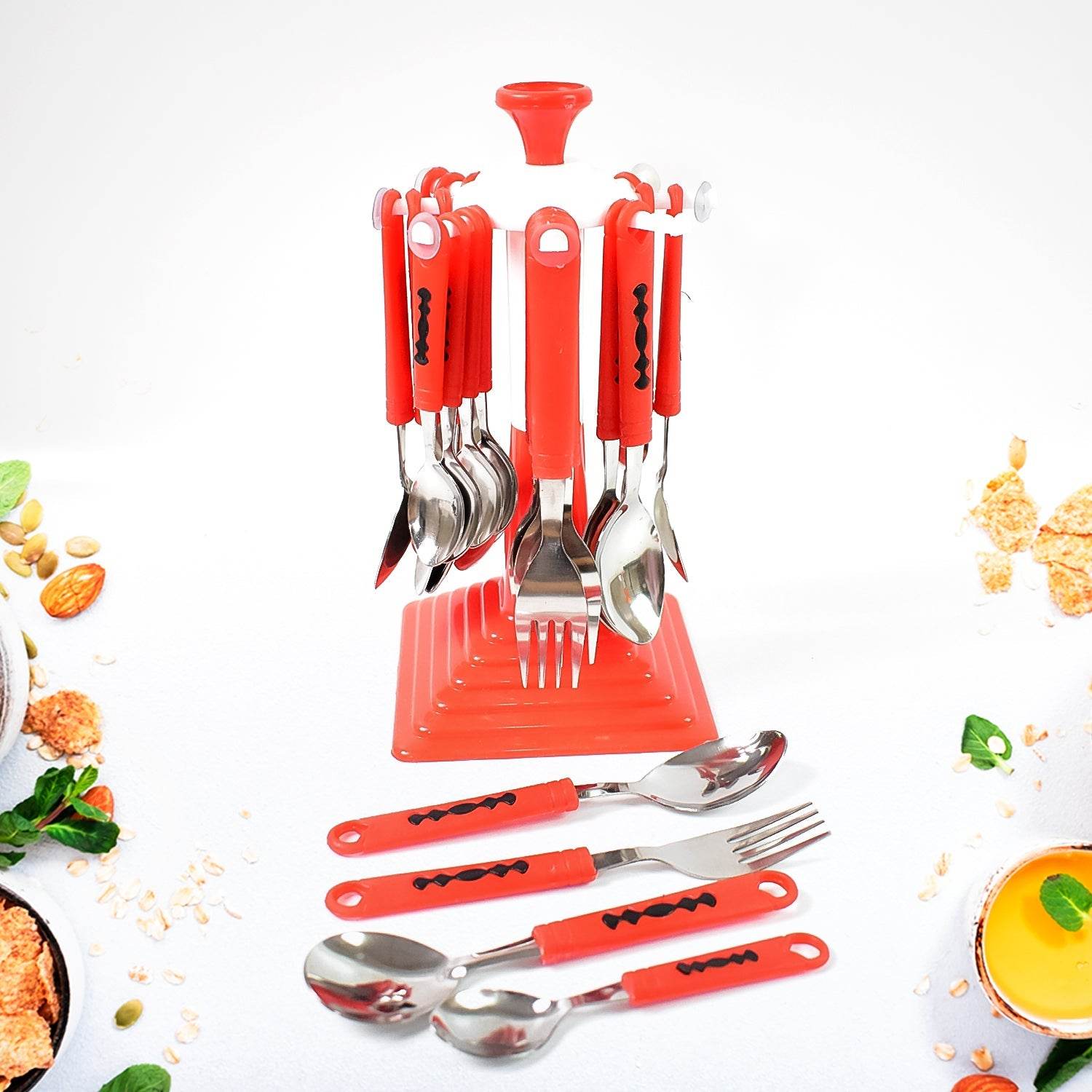 24 Piece Stainless Steel Premium Cutlery Set With Stand - 9XShoppy