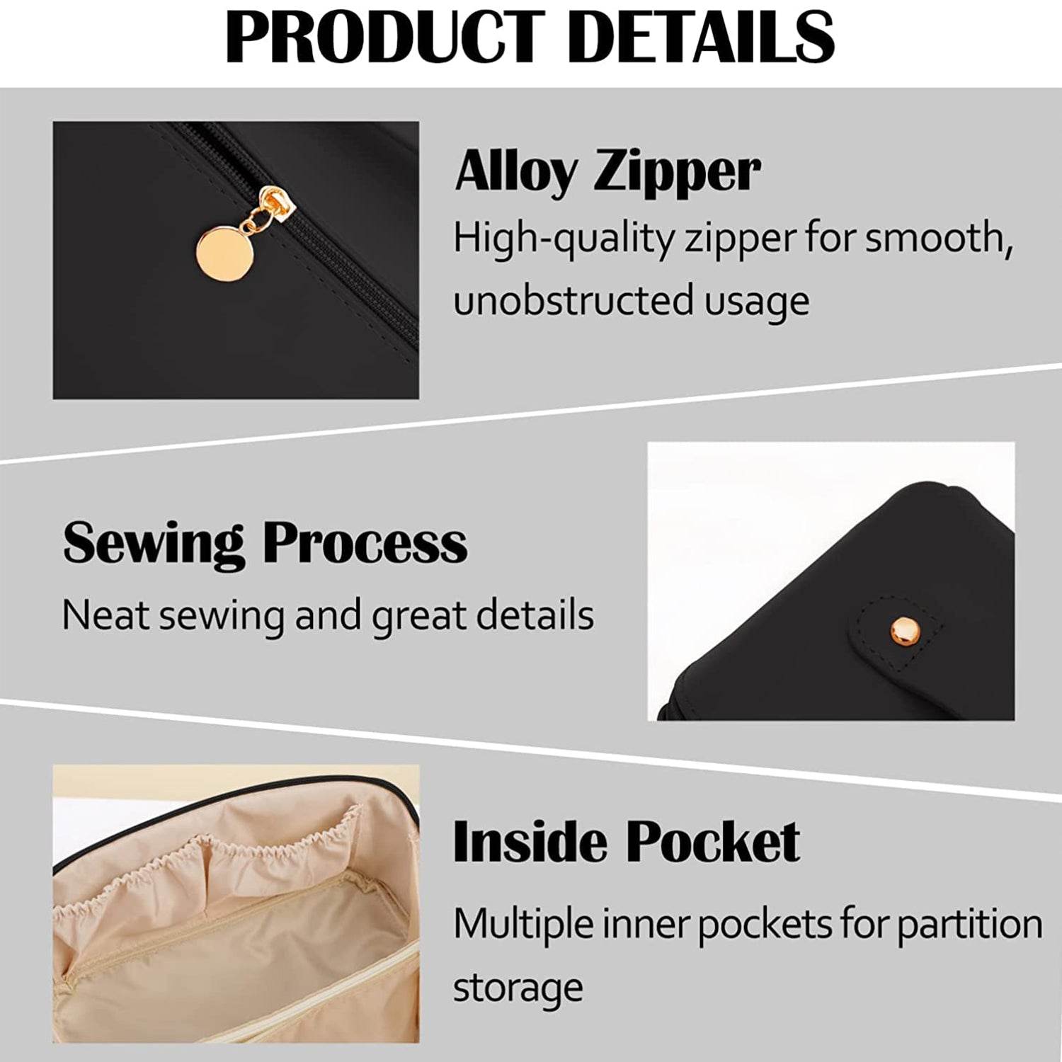 Premium Travel Makeup Toiletry Organizer Pouch With Zipper Handle(1 Pc) - 9XShoppy