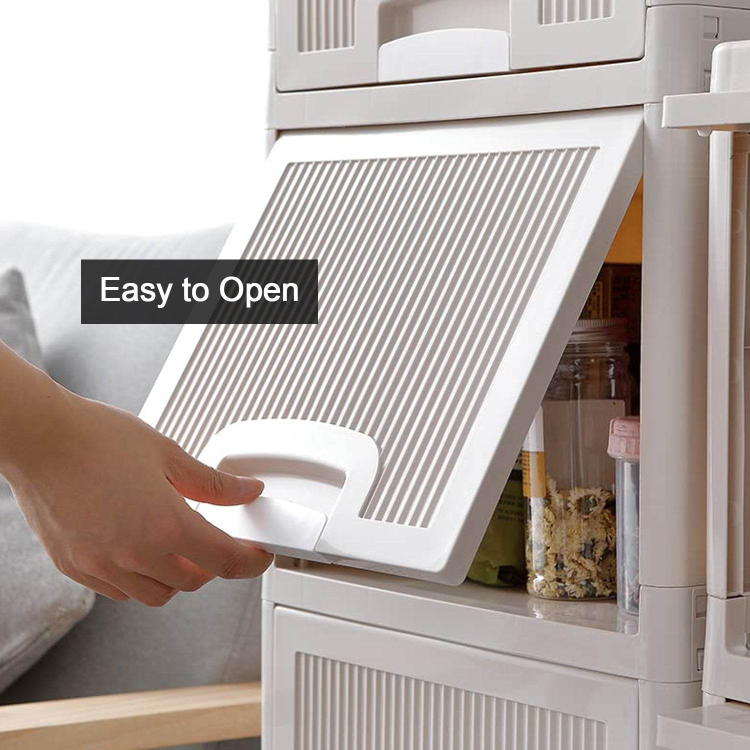 Multipurpose Storage Cabinet Storage Solutions Plastic Drawers Multi Layer Wardrobe Storage Drawers Foldable Multipurpose Drawer Units For Kitchen Bathroom Bedroom Cloth (4 Layer) - 9XShoppy
