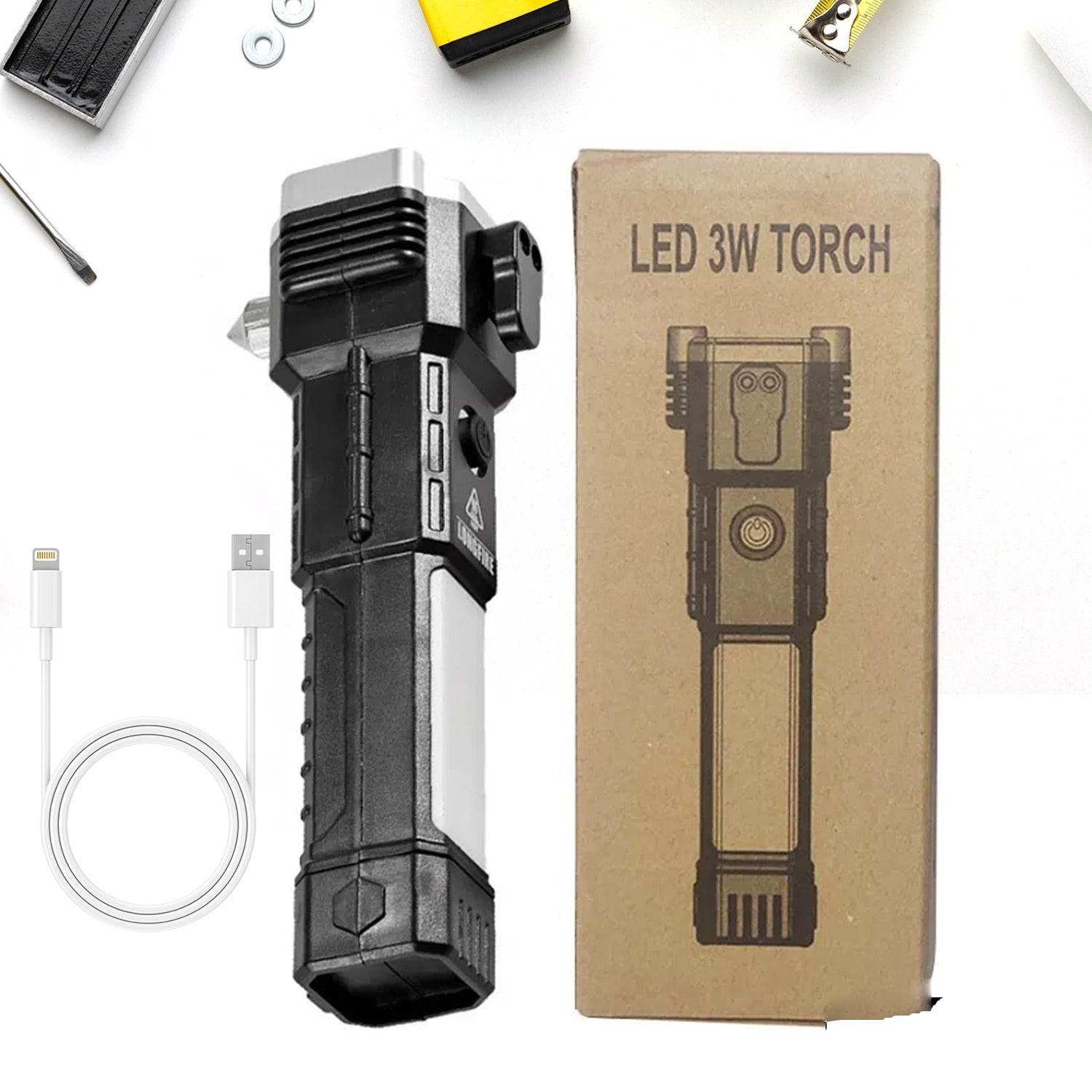Portable 3w Rechargeable Torch Led Flashlight - 9XShoppy