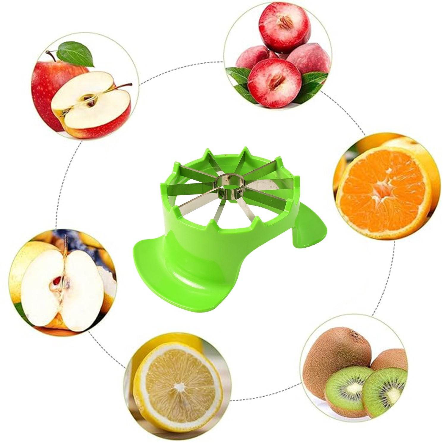 Apex Apple Cutter With Container Unbreakable Abs Body Stainless Steel Blades - 9XShoppy