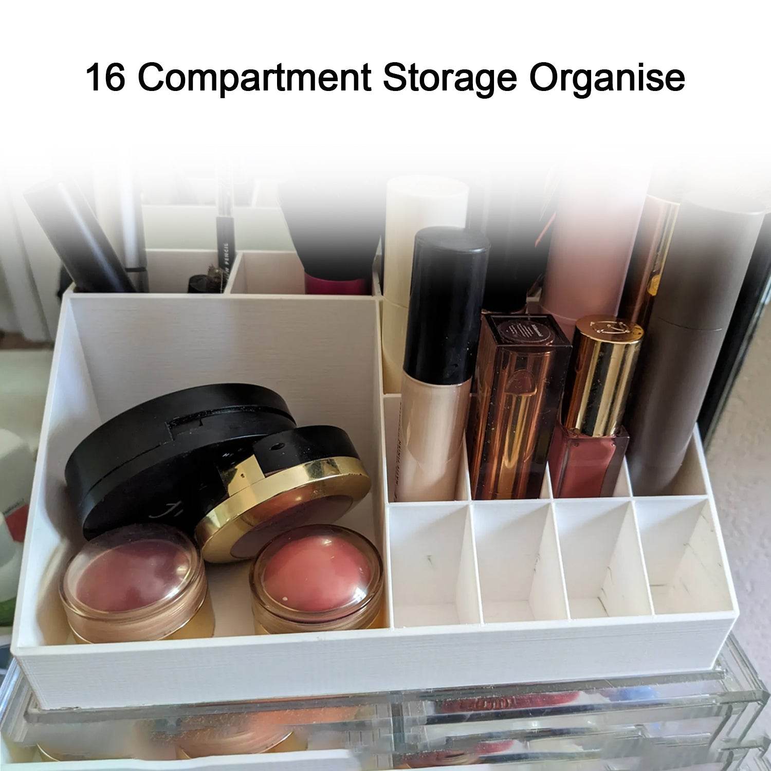 Makeup Organiser Cosmetic Makeup Lipstick Storage Box With Drawer Plastic Case Holder Skin Care Products (1 Pc) - 9XShoppy