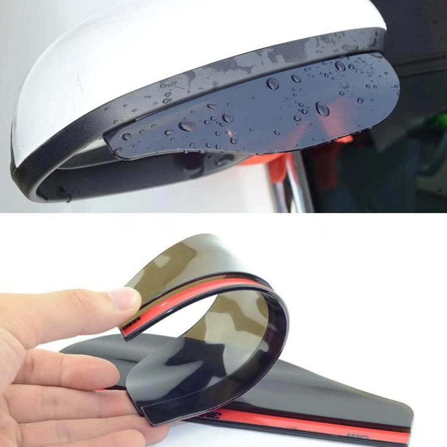 7562 1 Pair Mirror Rain Protector Car Rearview Mirror Rain Blades Car Back Mirror Eyebrow Rain Cover Car Rearview Mirror Eyebrow Covers Flexible Protection Rainproof Decoration Accessories (2 Pcs Set) - 9XShoppy