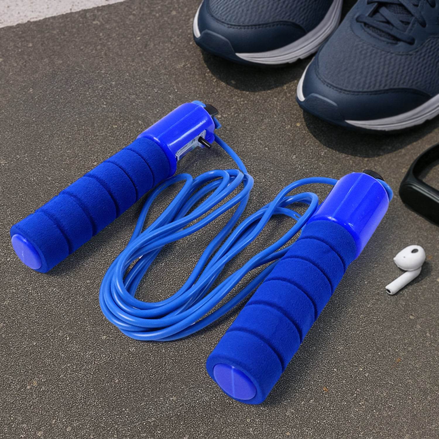 Adjustable Skipping Rope With Digital Jump Counter And Foam Grip Handles (1 Pc) - 9XShoppy