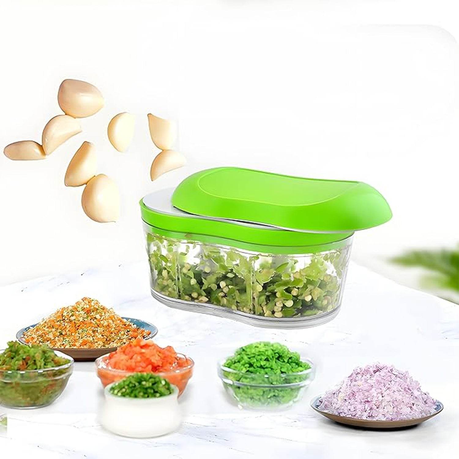 Manual Hand Push Garlic Cutter Vegetable Chopper (1 Pc) - 9XShoppy