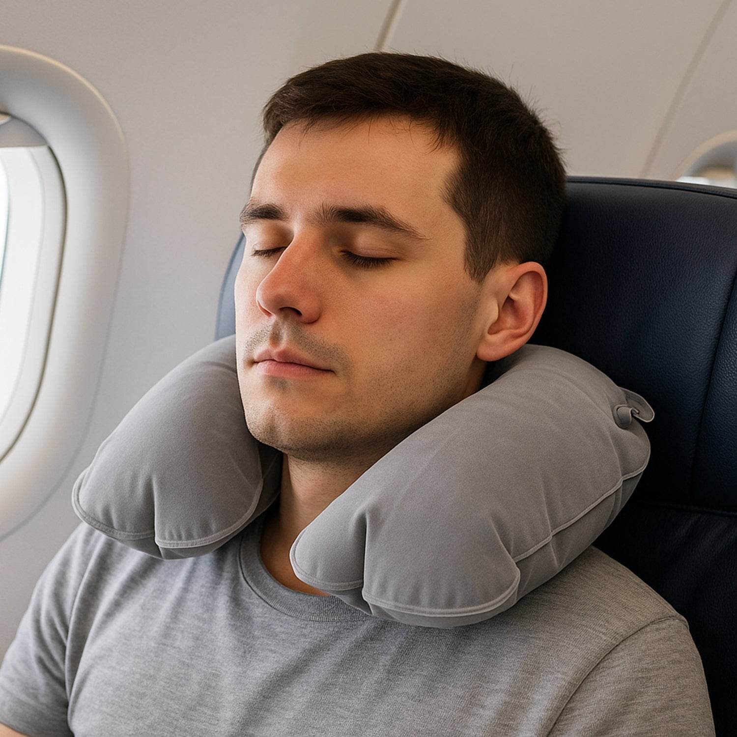 8540 Inflatable Foldable Pillow U Shape Air Cushion Travel Pillow Travel Business Trip Neck Pillow For Long Trips Ideal For Men Women Portable And Perfect For Backpacking Car Camping And Even Airplane Travel - 9XShoppy