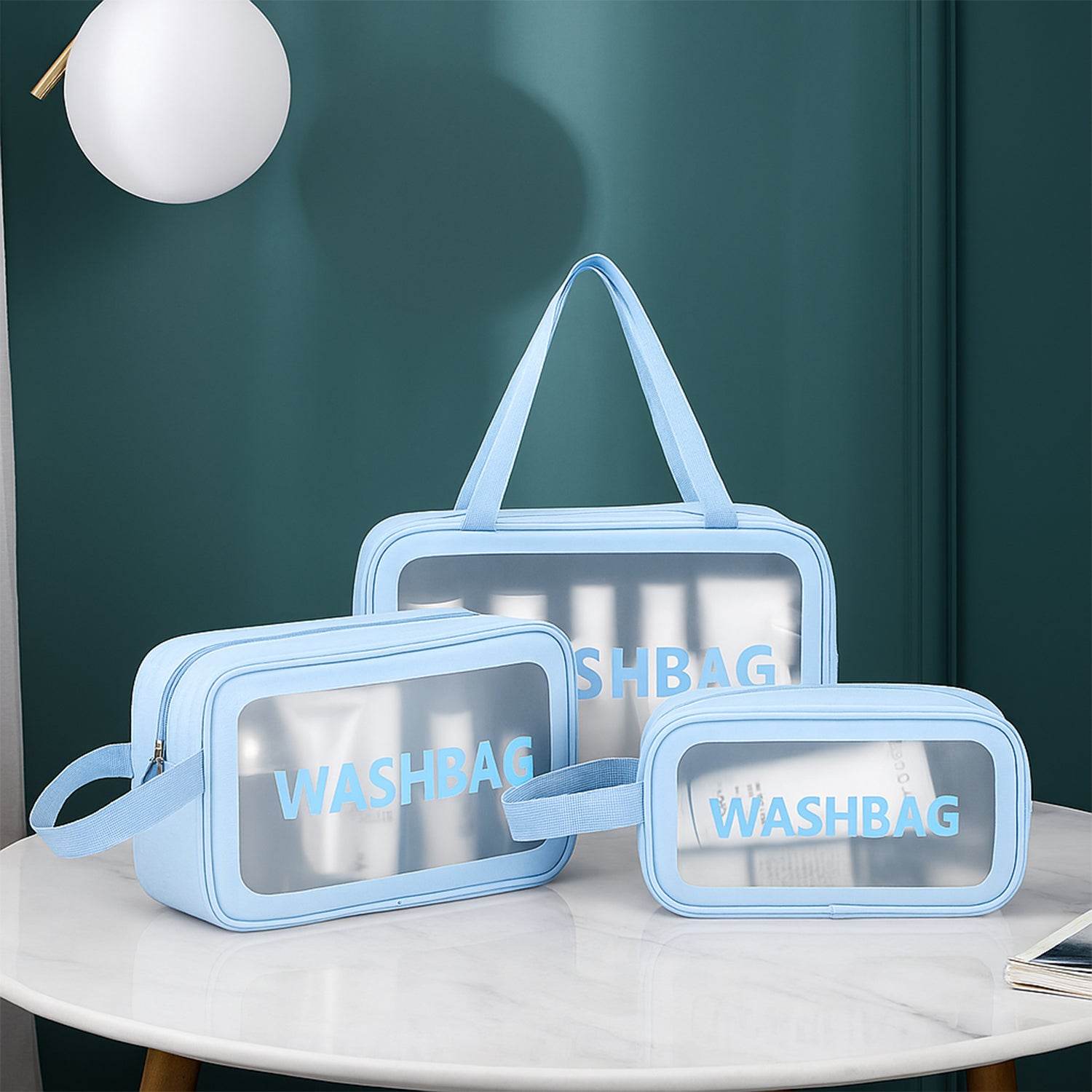 3-in-1 Waterproof Transparent Travel Toiletry Bag Set - 9XShoppy