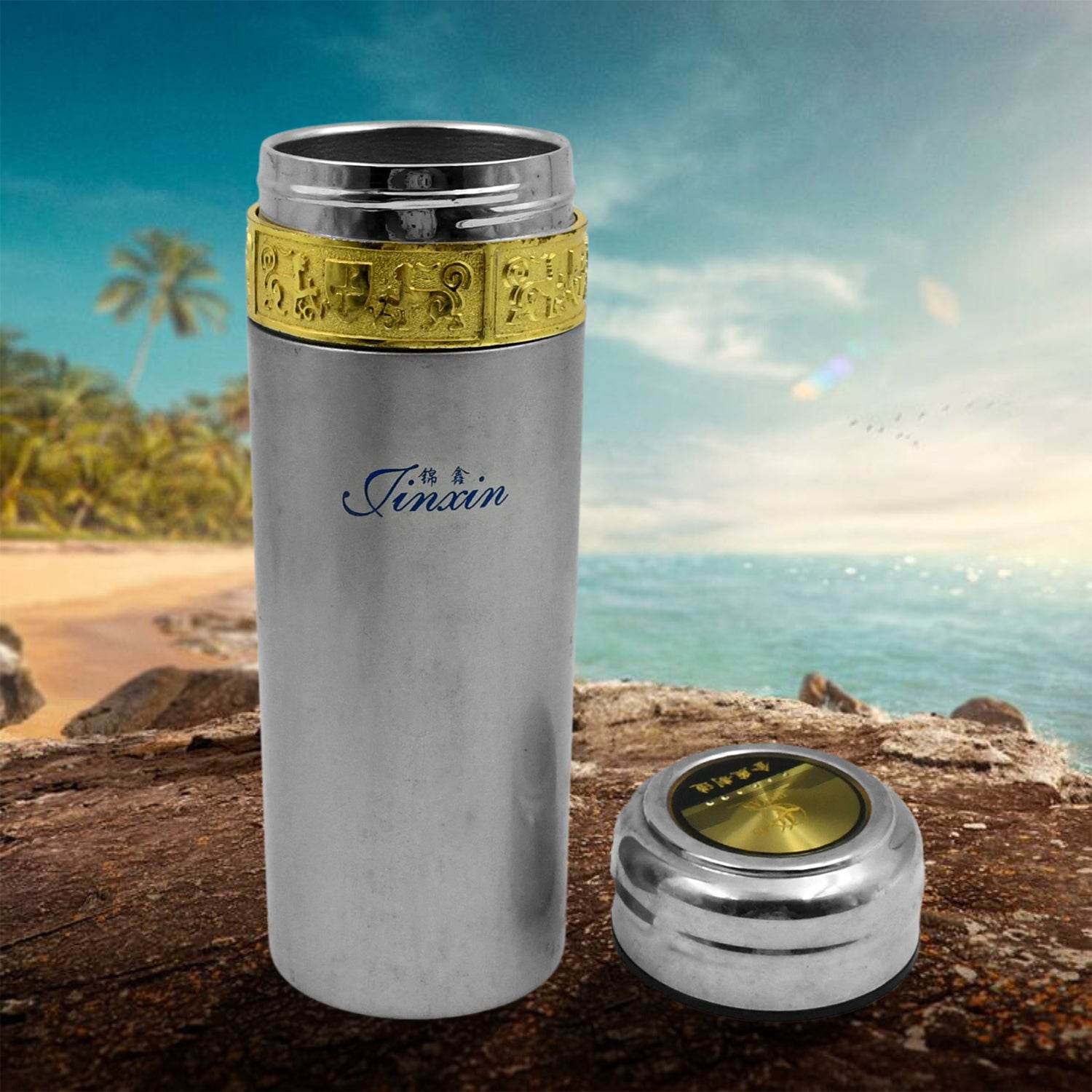 Steel Water Bottle Leak Proof Rust Proof Hot Cold Drinks - 9XShoppy