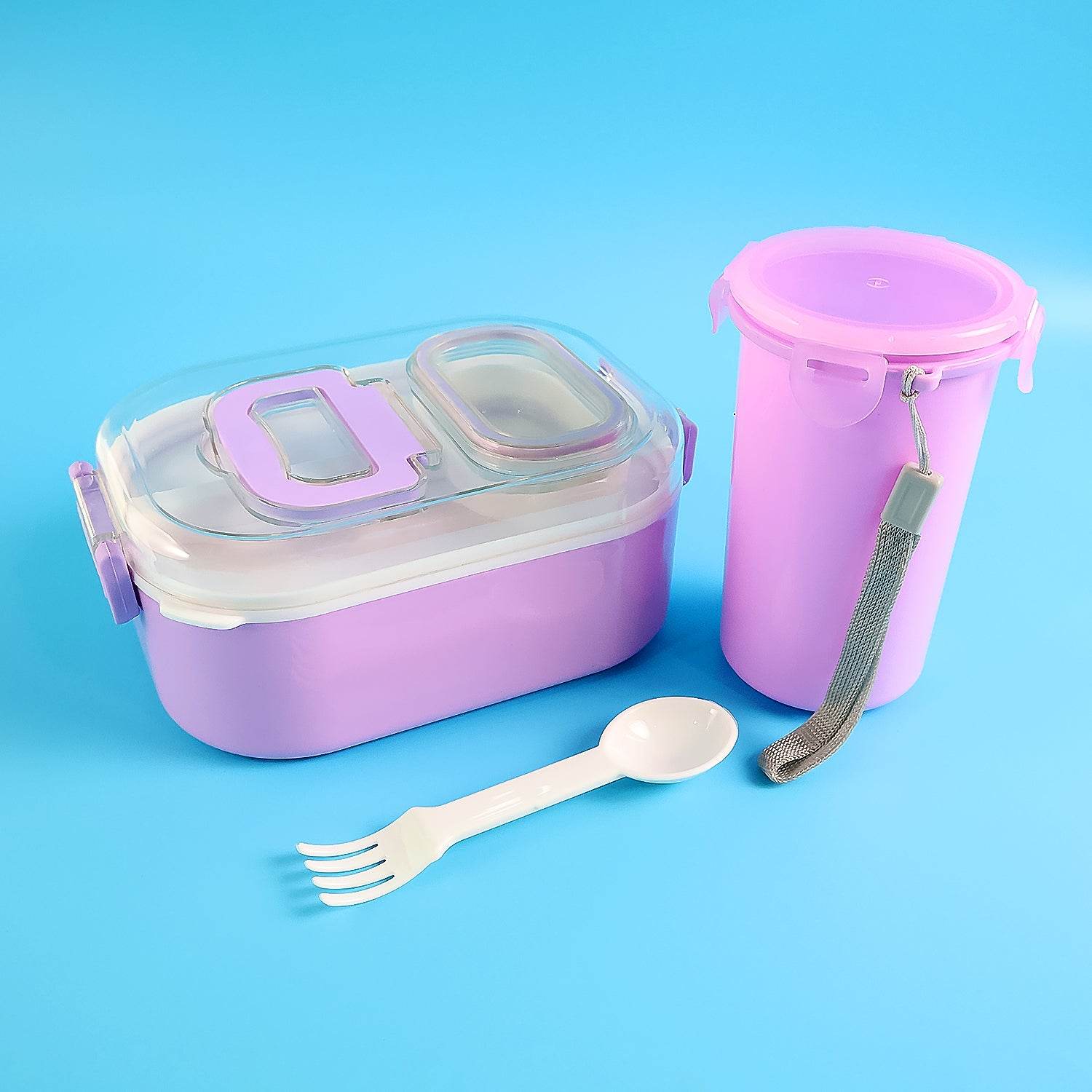 Multi-functional 1 Set Leakproof Lunch Box With Cutlery Tumbler - 9XShoppy