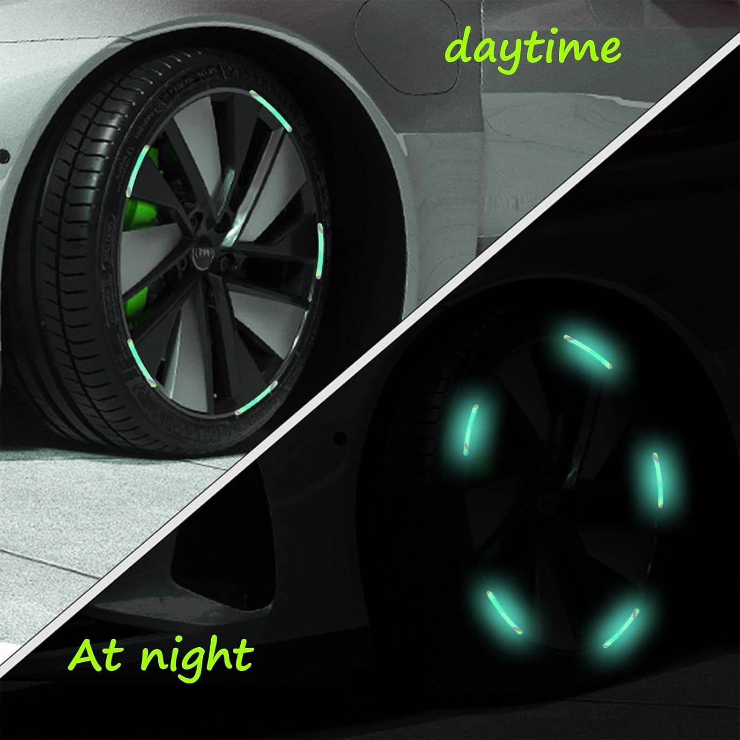 Car Wheel Hub Reflective Car Stickers Night Warning Stickers (20 Pcs Set Multicolored) - 9XShoppy