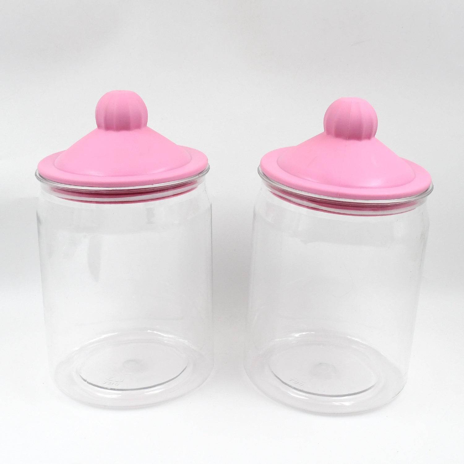 Transparent Kitchen Plastic Container Jar Set (2 Pcs Set 1100 Ml Approx) - 9XShoppy