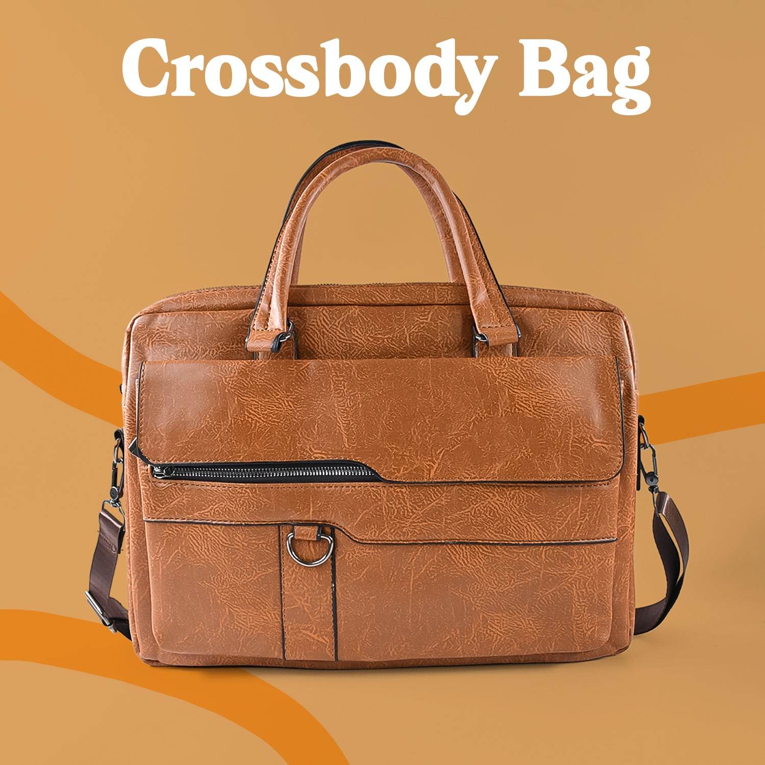 Premium Faux Leather Multipurpose Messenger Briefcase With Shoulder Strap (1 Pc) - 9XShoppy