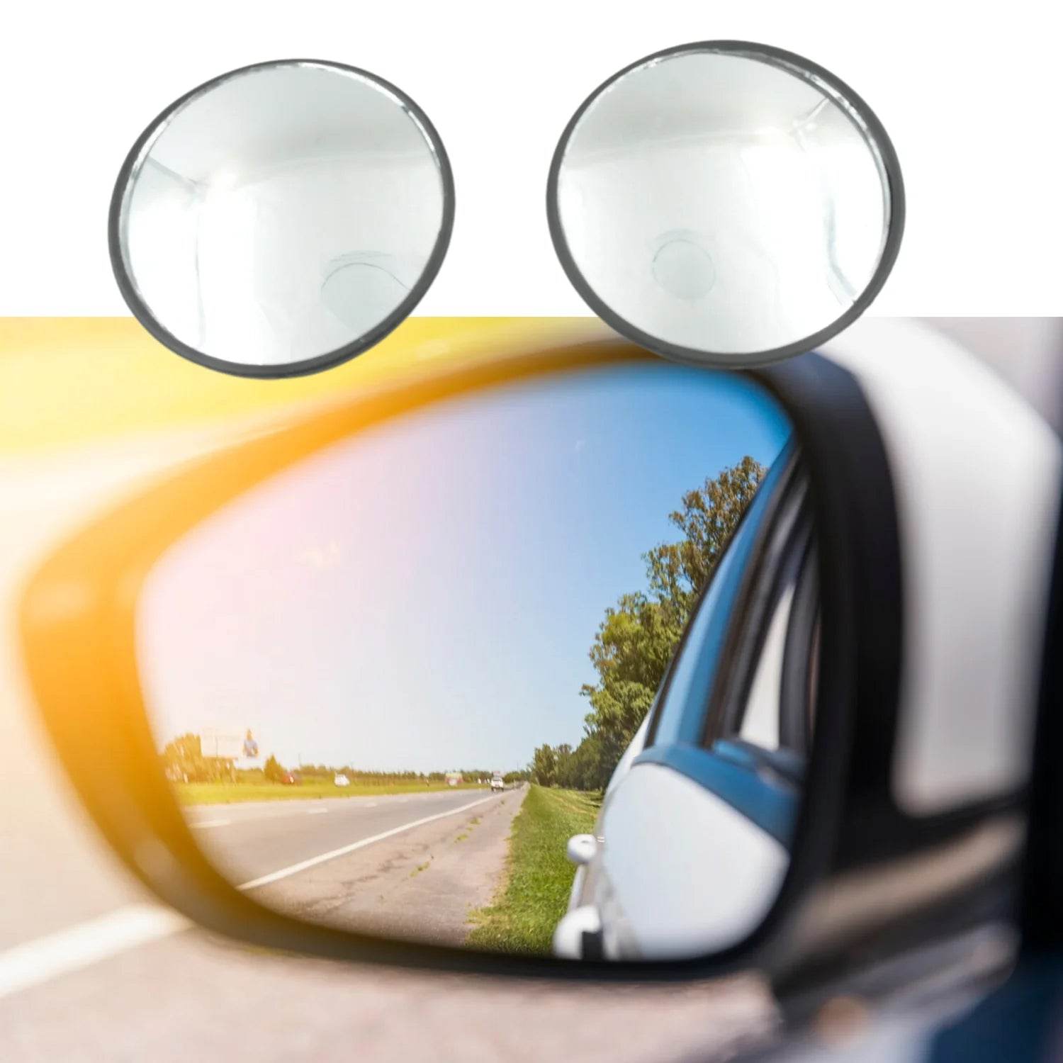 9538 Car Blind Spot Side Mirror Round Hd Glass Blindspot Mirror Convex Rear View Mirrorcar Mirror Accessories Suitable To All Cars Frameless Design (2 Pcs Set) - 9XShoppy