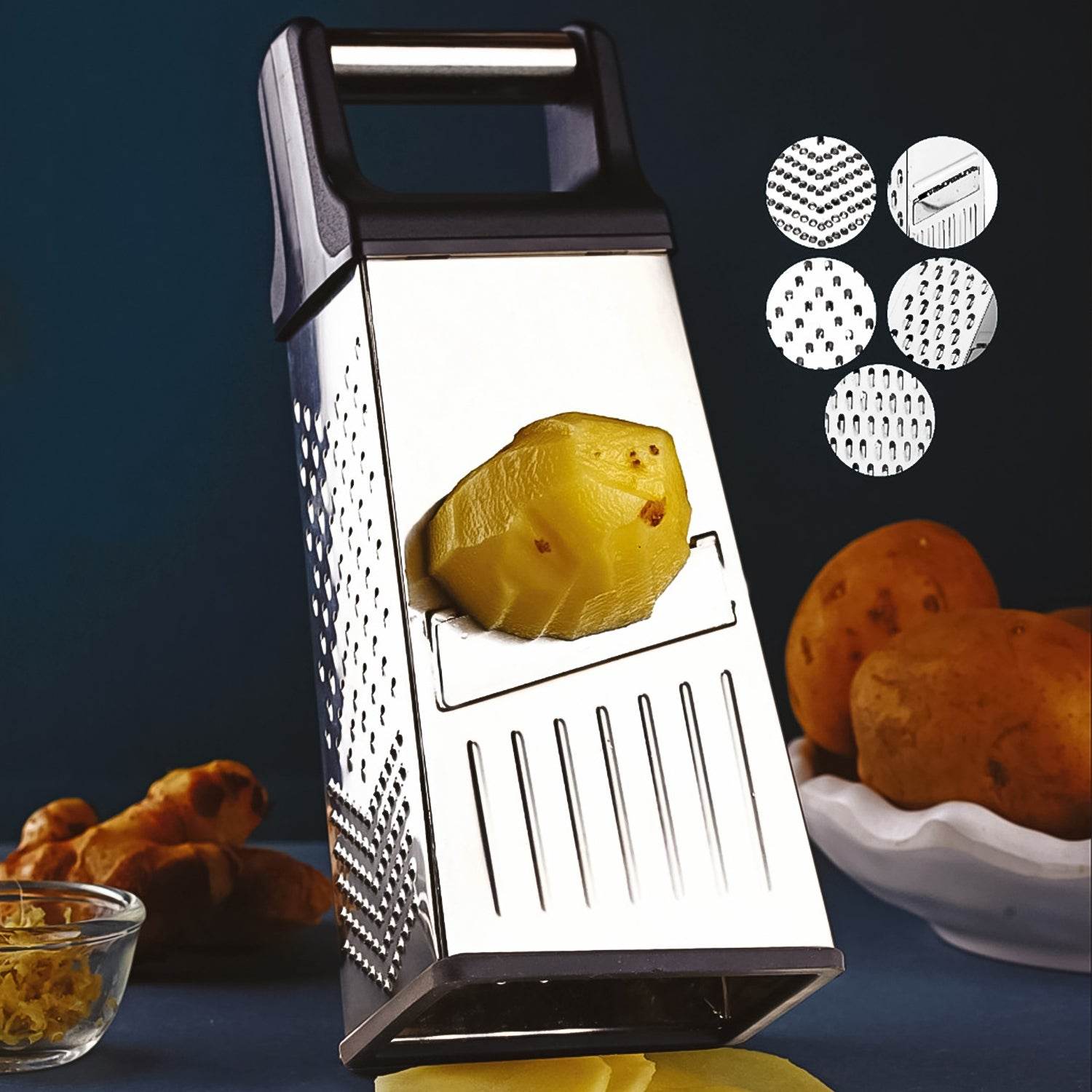 Apex 5-in-1 Master Stainless Steel Multipurpose Slicer And Grater - 9XShoppy