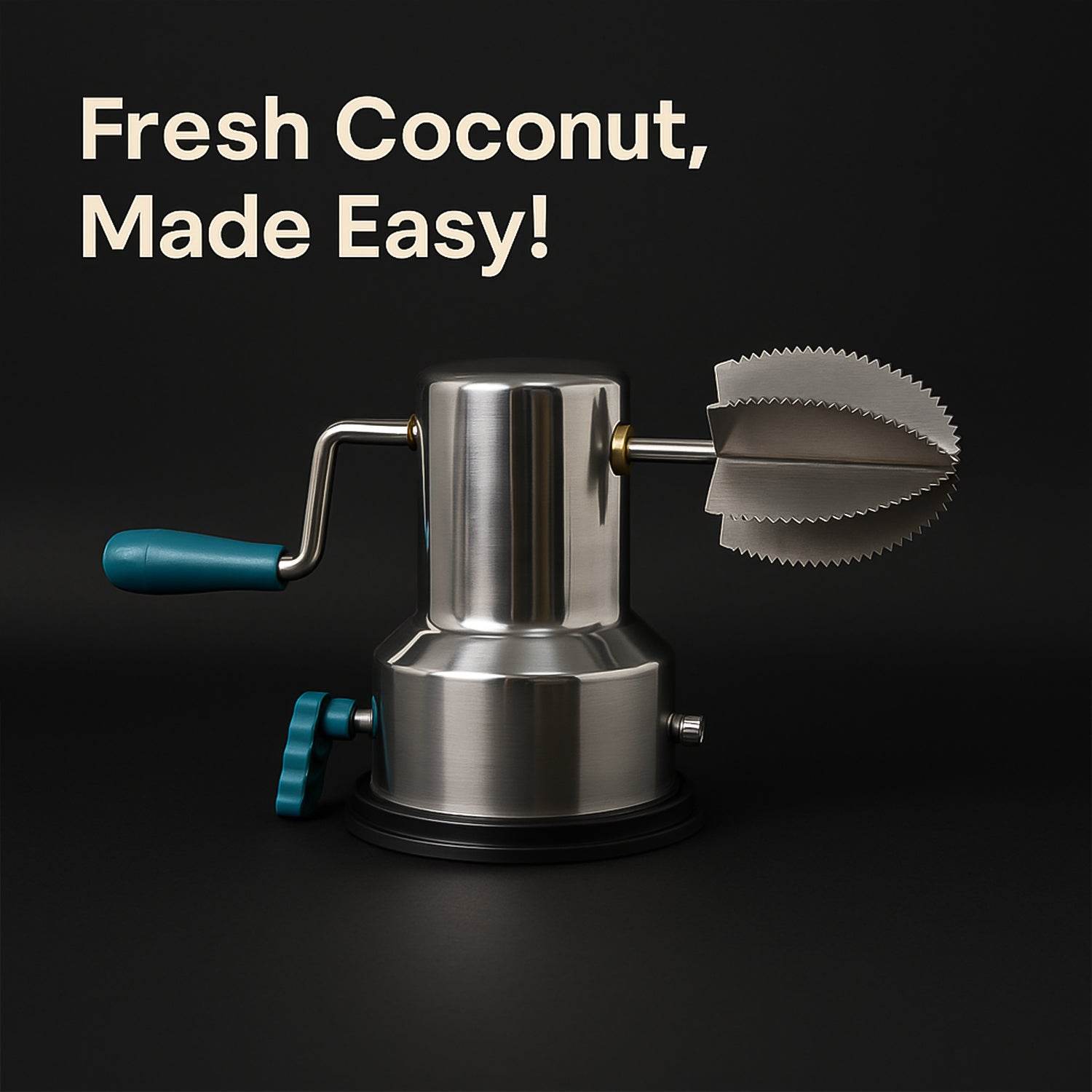 Supermom Stainless Steel Coconut Scraper With Vacuum Base (1 Pc) - 9XShoppy