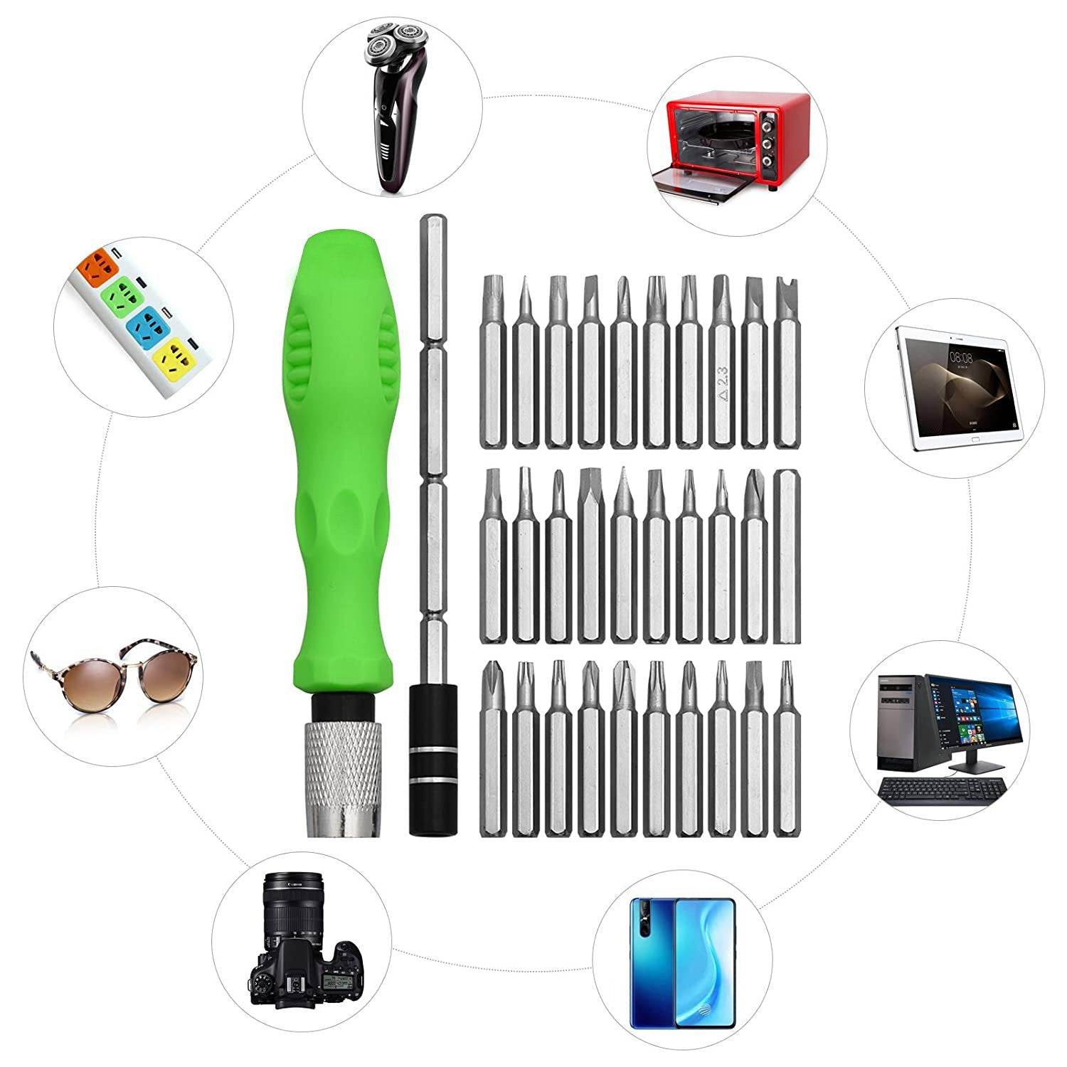 32 In 1 Mini Screwdriver Bits Set With Magnetic Flexible Extension Rod - 9XShoppy