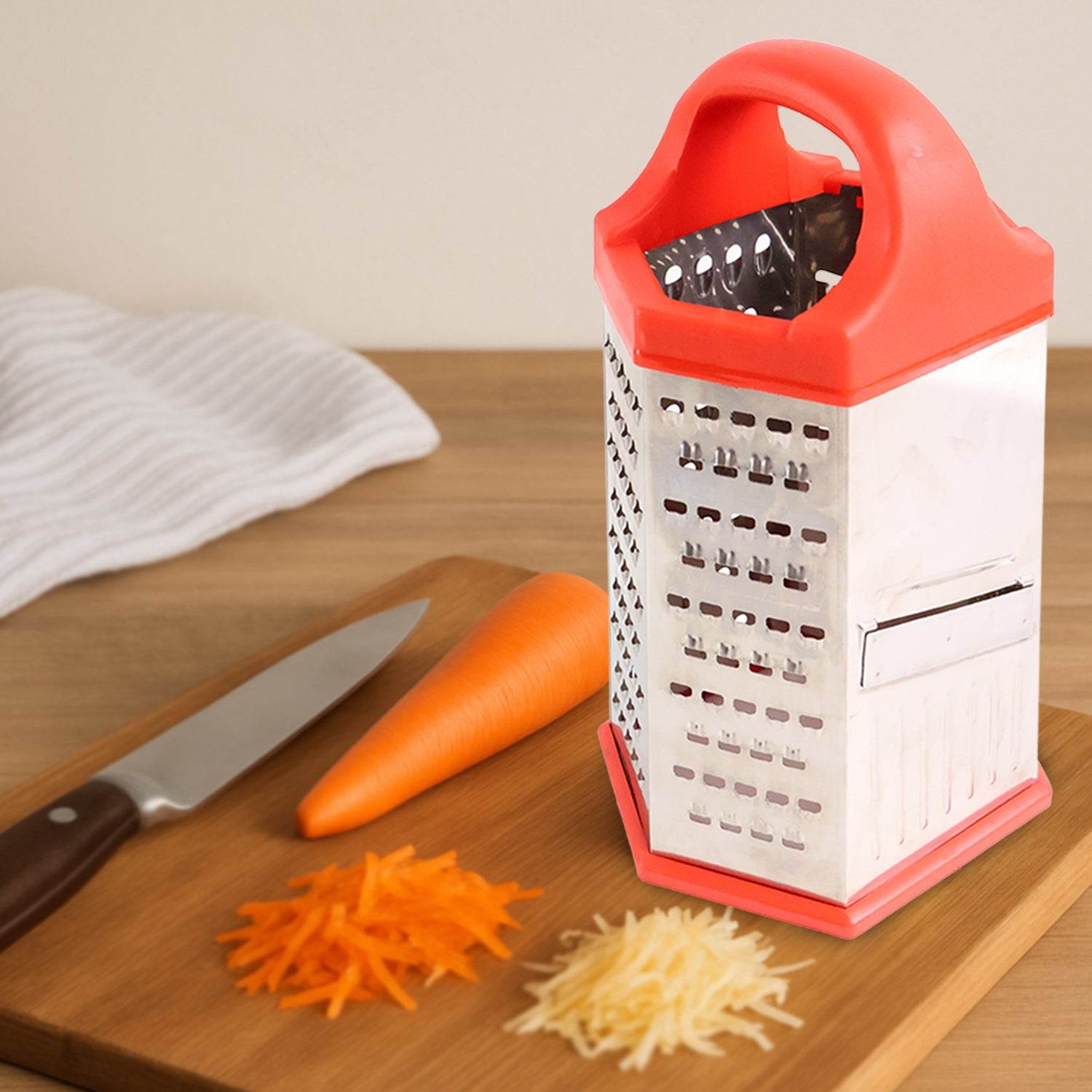 7-in-1 Heavy Duty Stainless Steel Box Grater With Ergonomic Handle (1 Pc) - 9XShoppy