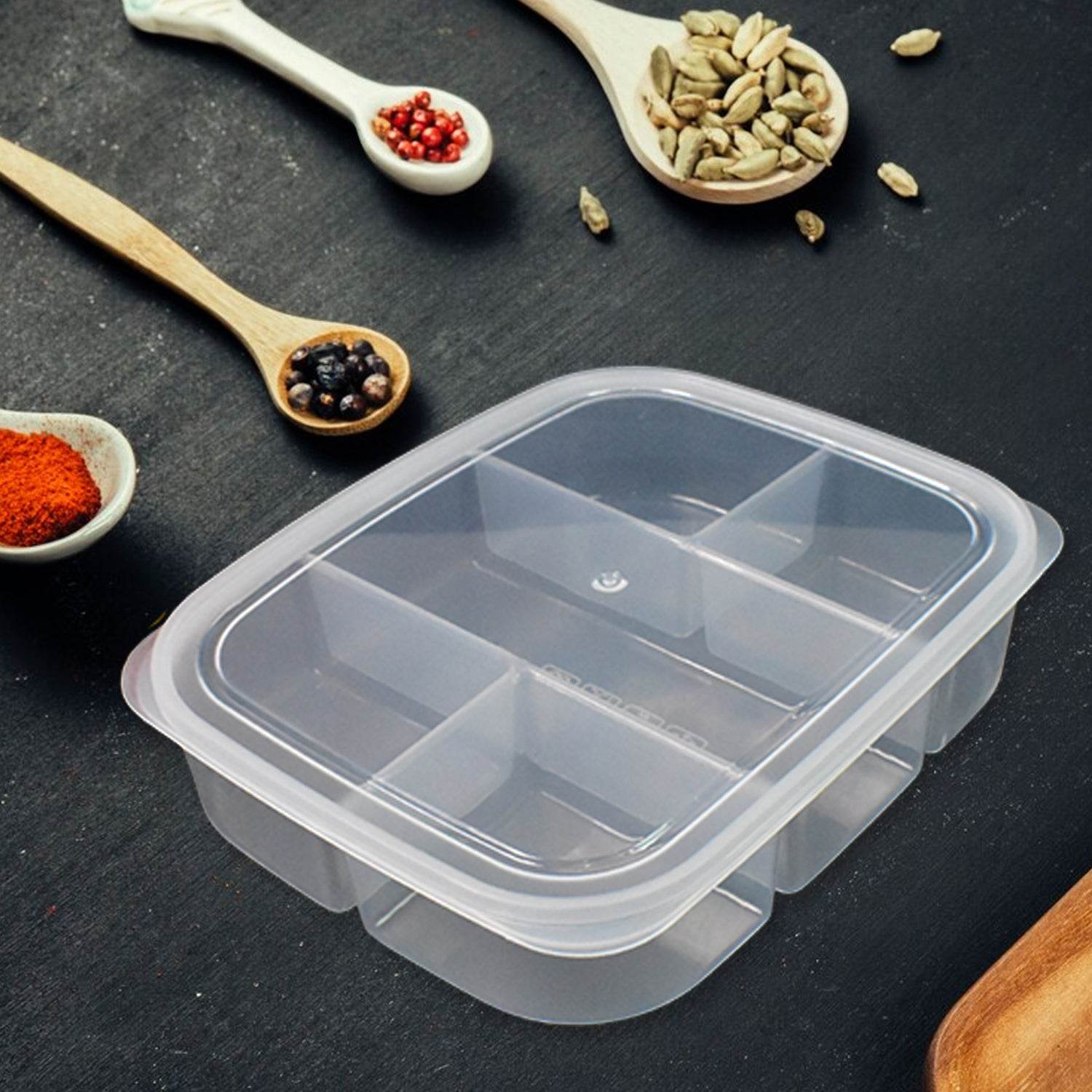 Plastic 5- Compartment Excellent Container Reusable Lunch Box (1 Pc) - 9XShoppy
