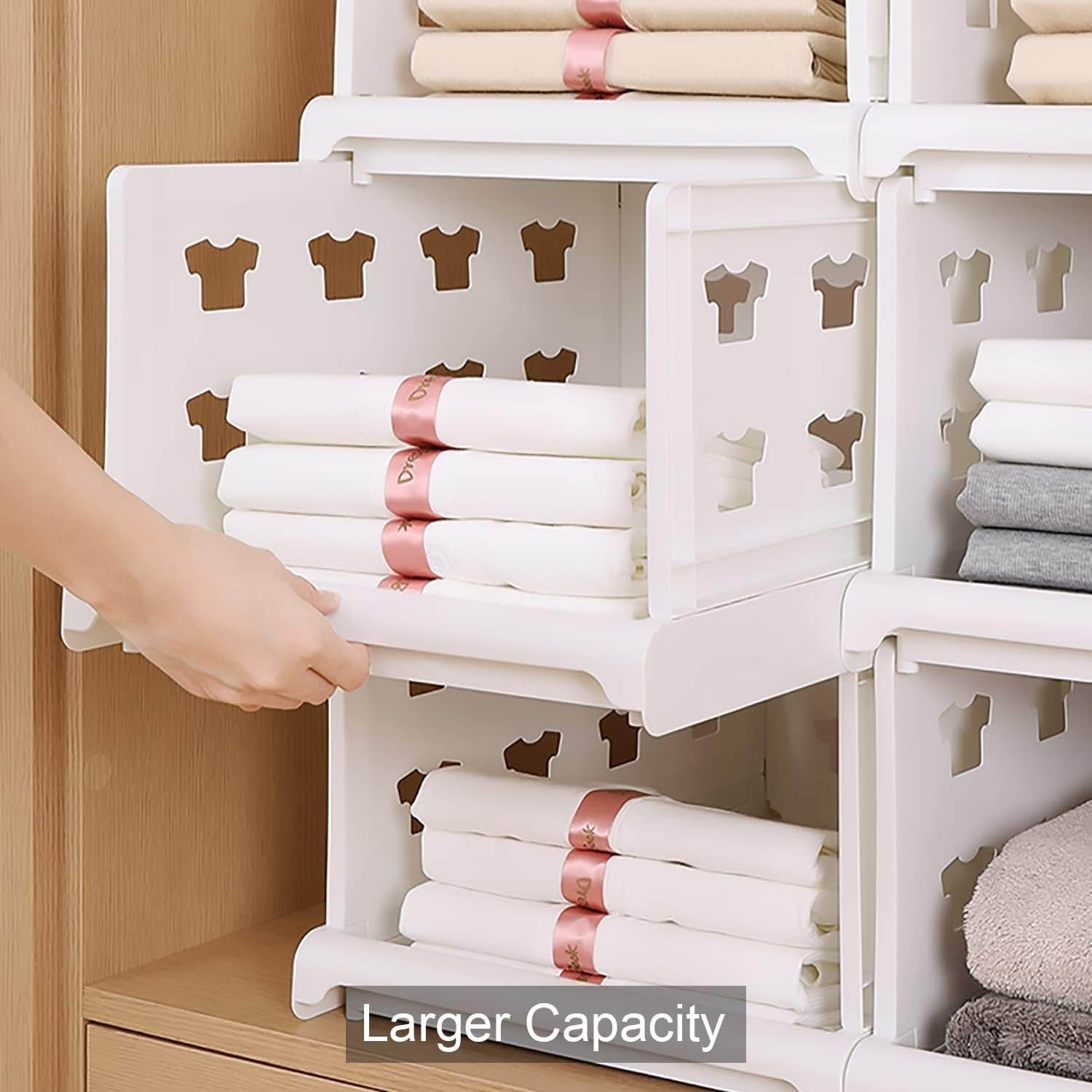 7886 3 Layer Stackable Multifunctional Storagefor Clothes Foldable Drawer Shelf Basket Utility Cart Rack Storage Organizer Cart For Kitchen Pantry Closet Bedroom Bathroom Laundry(3 Layer 1 Pc) - 9XShoppy