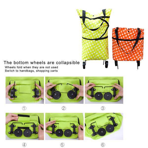 Folding Cart Bags Trolley Shopping Bag For Travel Luggage - 9XShoppy