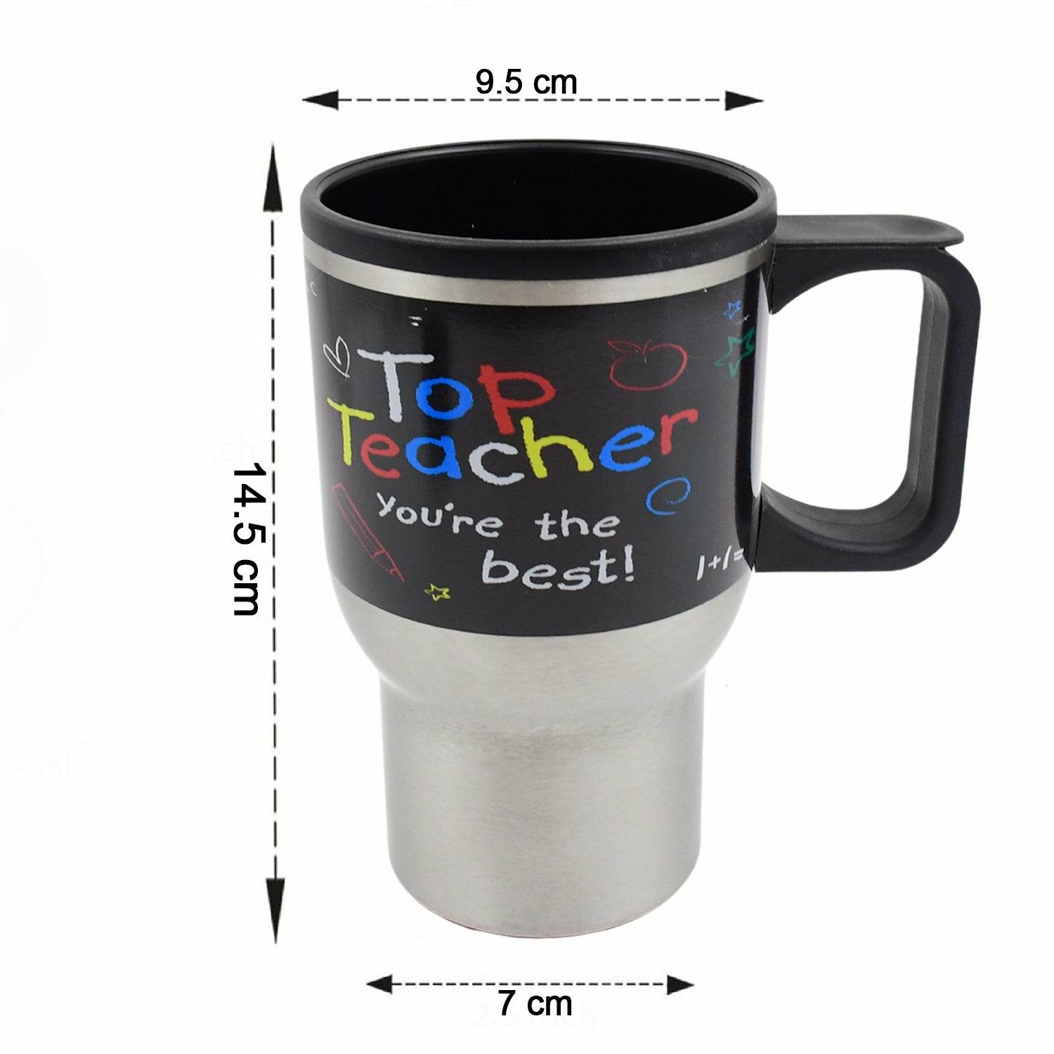 Stainless Steel Vacuum Glass Insulated Glass Coffee Cups Double Walled Travel Mug Car Coffee Mug (With Lid Handle) - 9XShoppy