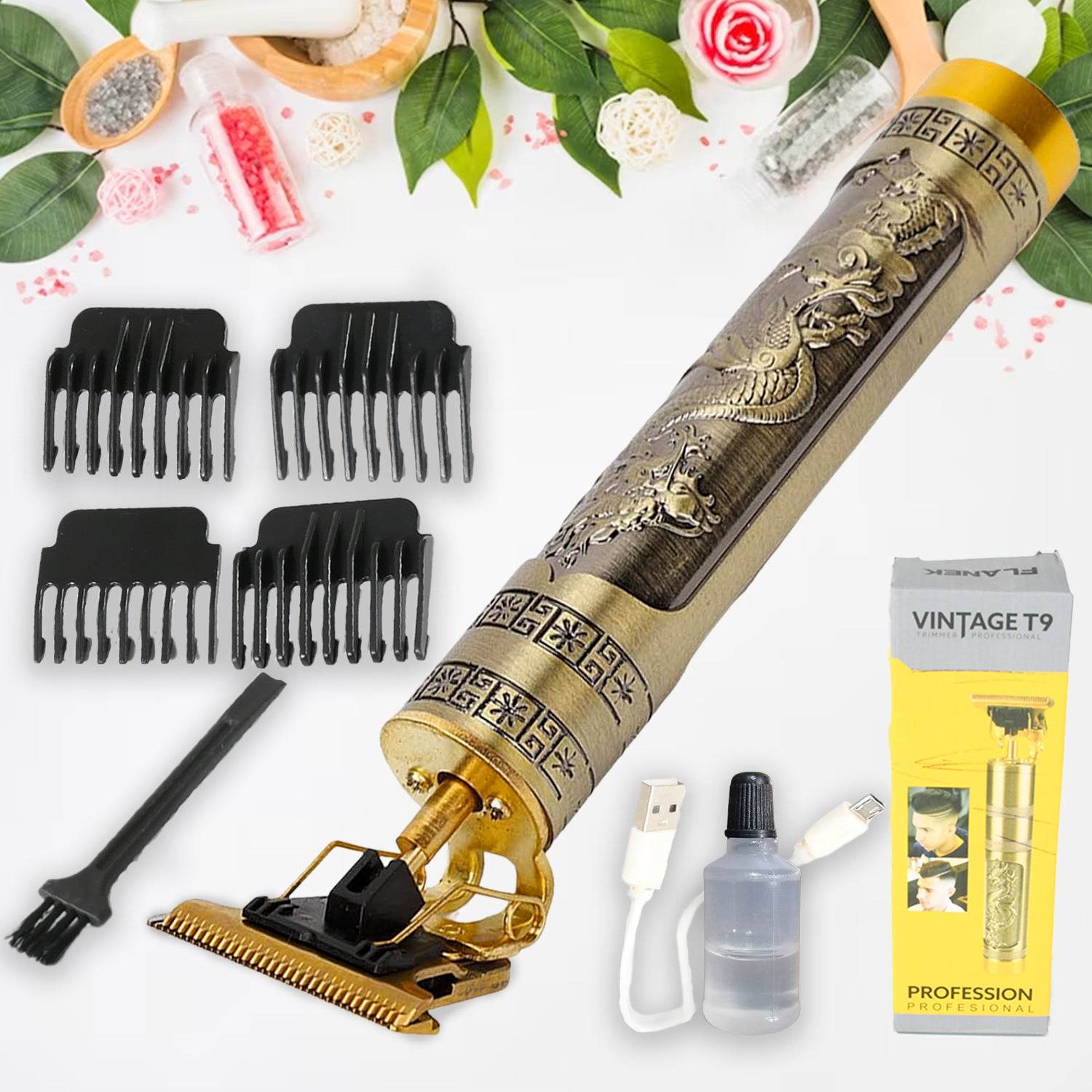 12702 Hair Trimmer For Men Hair Style Trimmer Professional Hair Clipper Electric Shaving Machine Dry Shaving For Men - Hair Shaving And Trimming Beard With 4 Adjustable Blade Clipper Oil Cleaning Brush - 9XShoppy