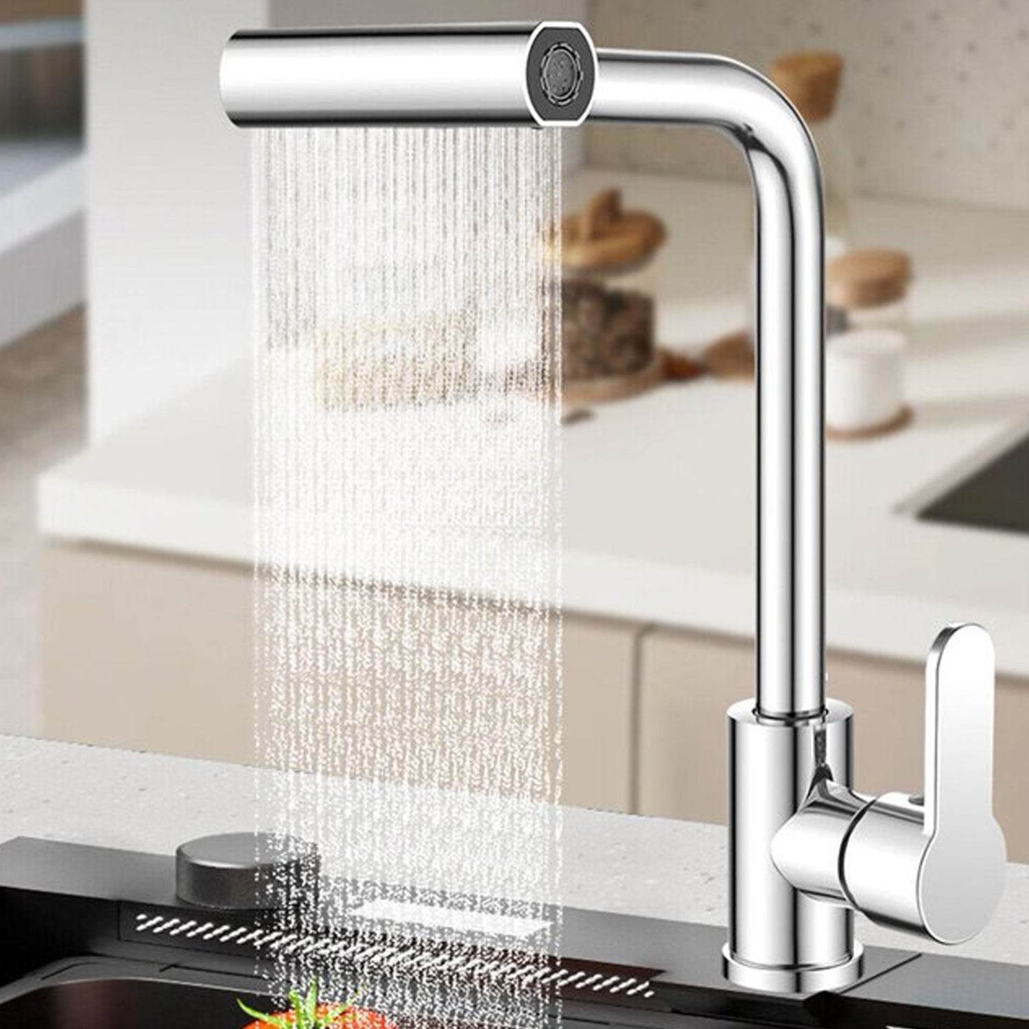 Multifunction Shower Waterfall Kitchen Faucet 360 Rotation Waterfall Kitchen Faucet Touch Kitchen Faucet Faucet Extender For Kitchen Sink Swivel Waterfall Kitchen Faucet For Washing Vegetable Fruit (4 In 1 ) - 9XShoppy