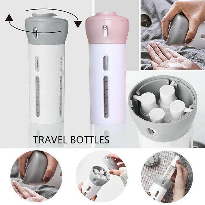 4 In 1 Travel Dispenser Bottle Set Travel Refillable Cosmetic Containers Set - 9XShoppy