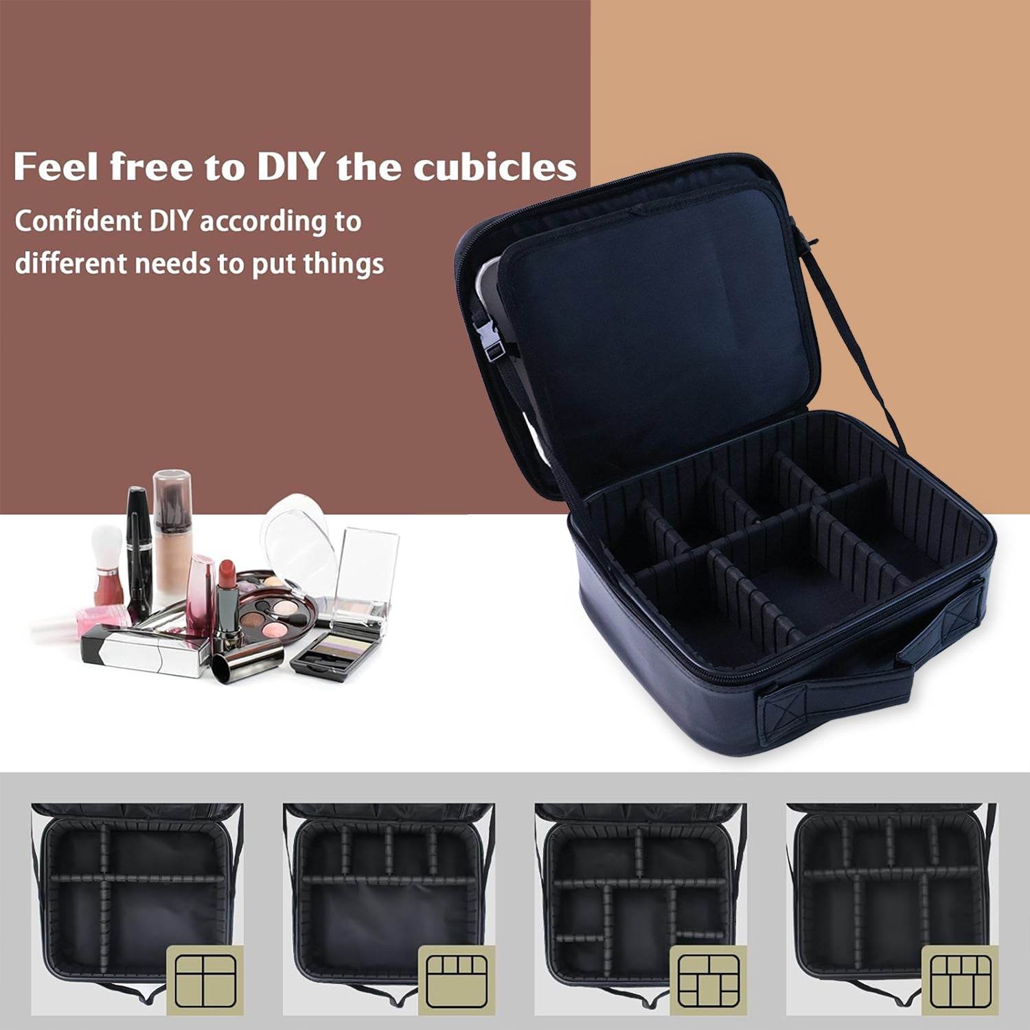 Black Premium Led Light Makeup Organizer Box (1 Pc) - 9XShoppy