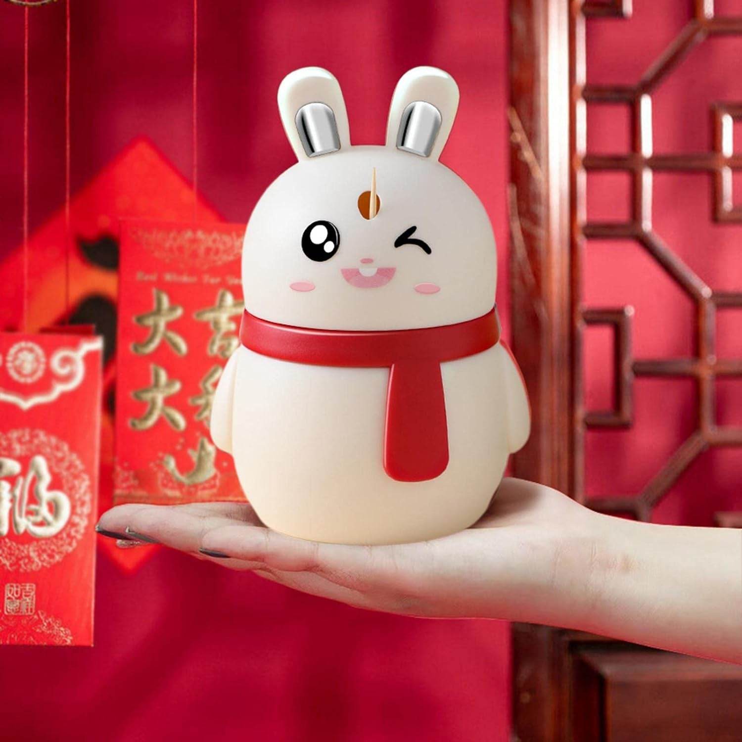 8842 Rabbit Shape Toothpick Dispenser Pressing Small Size Accessory Durable Red Home Garden Kitchen Dining Bar Kitchen Storage Organization Racks Holders Dining Room Table Decoration (1 Pc ) - 9XShoppy