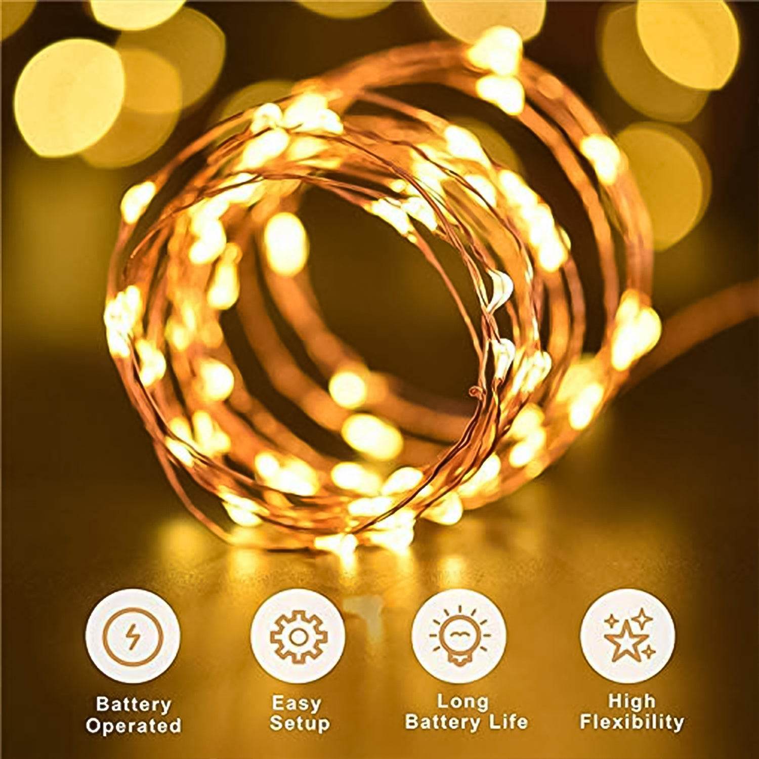 Led Flexible Wire Waterproof Lights For Party (2aa Battery Operated Battery Not Included) - 9XShoppy