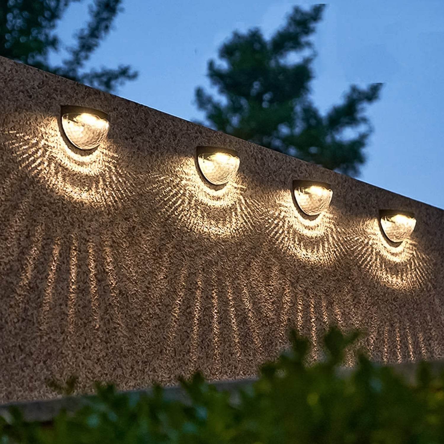 6 Led Solar Powered Wall Mount Fence Light With Honeycomb Shade Design (2 Pc Set) - 9XShoppy