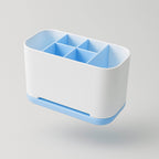 6 Compartment Multi Purpose Organizer Toothbrush Holder Stand Plastic Caddy (1 Pc) - 9XShoppy