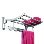 Stainless Steel Folding Towel Rack Cum Towel Bar - 9XShoppy