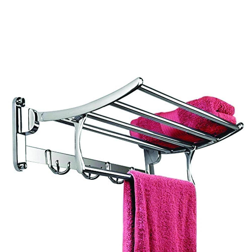 Stainless Steel Folding Towel Rack Cum Towel Bar - 9XShoppy