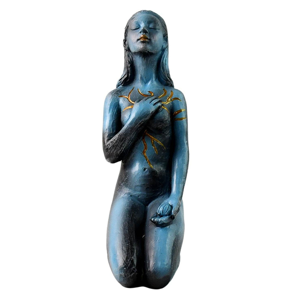 Elegant Resin Kneeling Woman Decorative Statue (1 Pc) - 9XShoppy