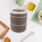 8147 Ganesh Smart Stack 2 Layer Protable Lunch Box Stainless Steel Airtight Leak-proof Lunch Box For Office School Picnic - Color May Vary - 9XShoppy