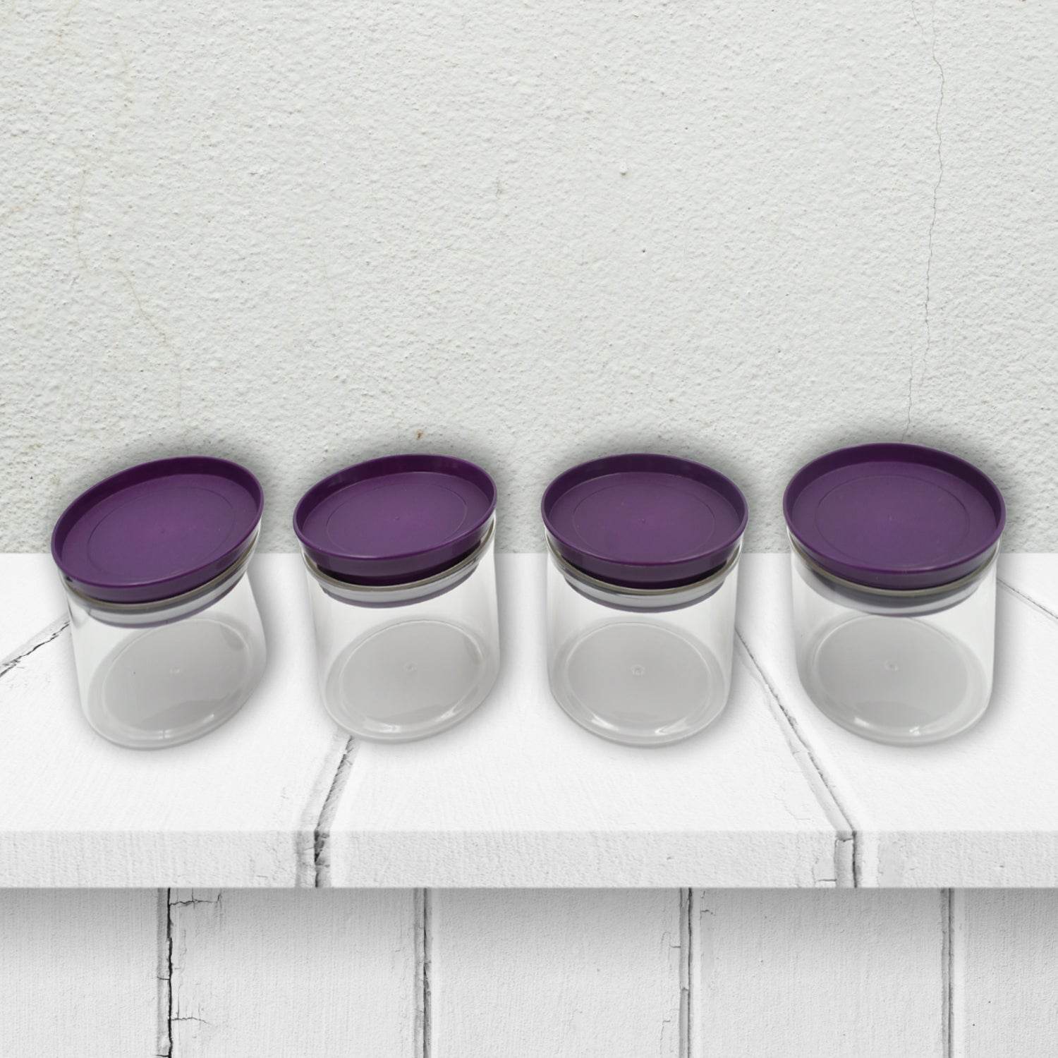 5550 Airtight Plastic 4 Pc Storage Container Set With Tray Dry Fruit Plastic Storage Container Tray Set With Lid Serving Tray For Kitchen - 9XShoppy