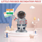 Solar Power Astronaut Ornament Moving Hand With Indian Flag (1 Pc) - 9XShoppy
