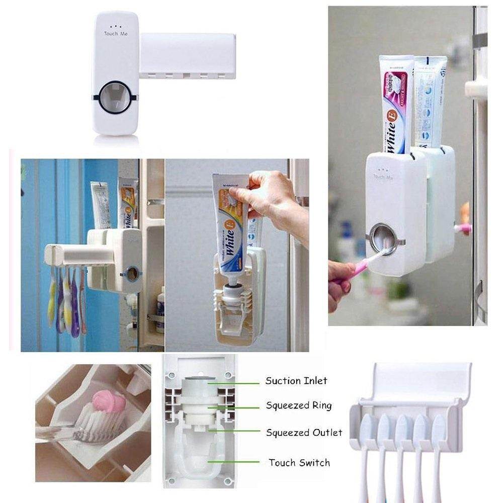 Toothpaste Dispenser Tooth Brush Holder - 9XShoppy