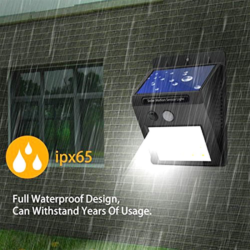 Solar Security Led Night Light For Home Outdoor-garden Wall (Black) (20-led Lights)