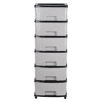 6-layer Heavy-duty Plastic Drawer Organizer Cabinet With Stone Texture Drawers - 9XShoppy